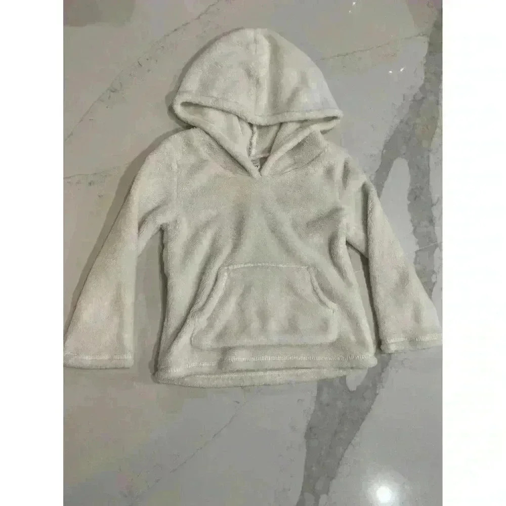 Carters Kids Cozy Girls Pull Over Hoodie Size 2T White Color